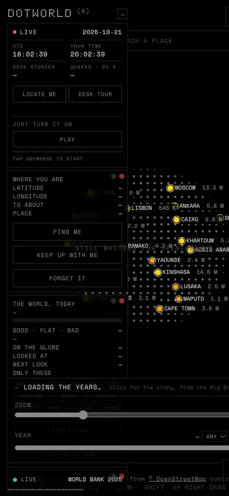 DotWorld on a phone screen